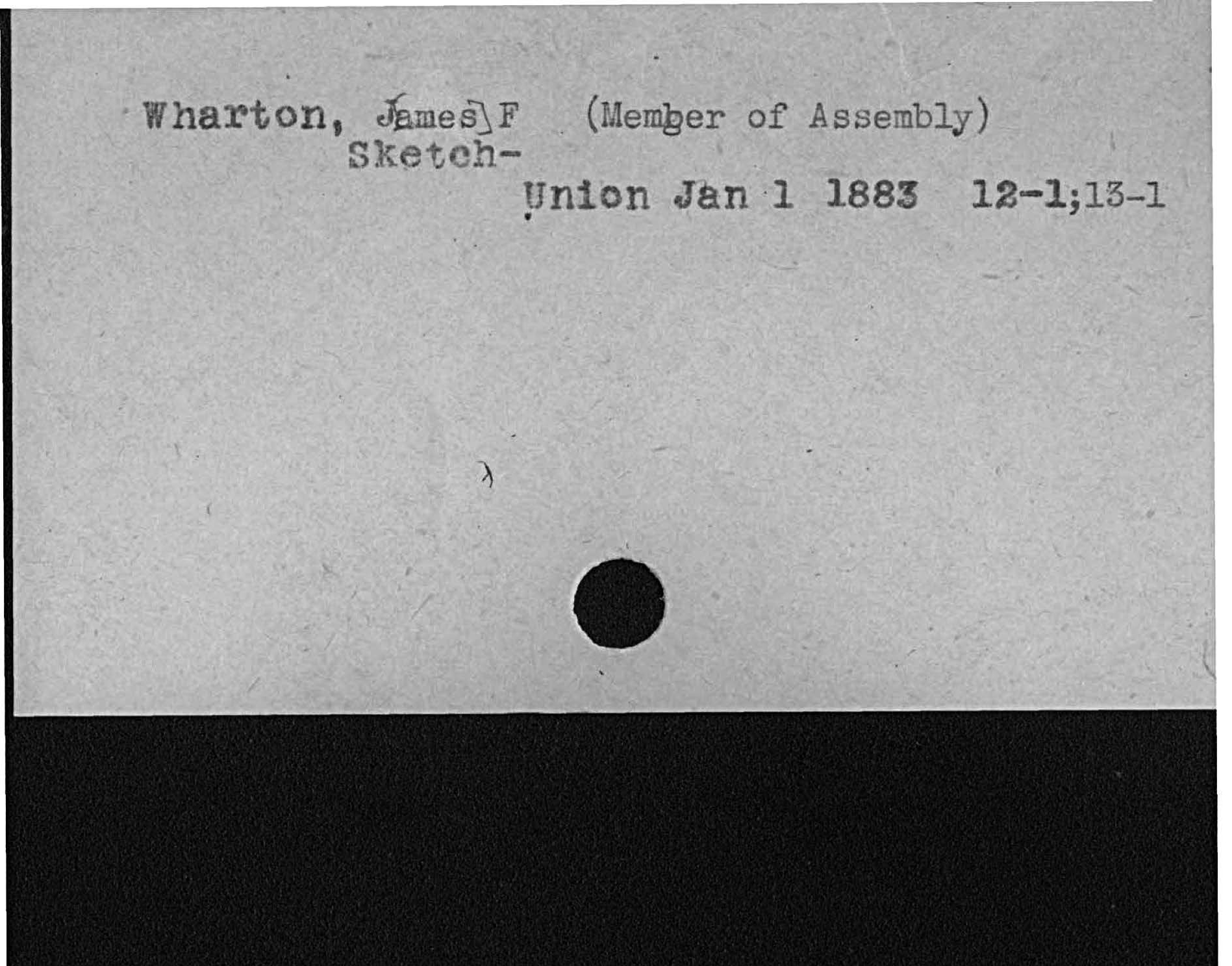 Wharton,Sketchun on Jan 1 188. 12- 1; 15- 1